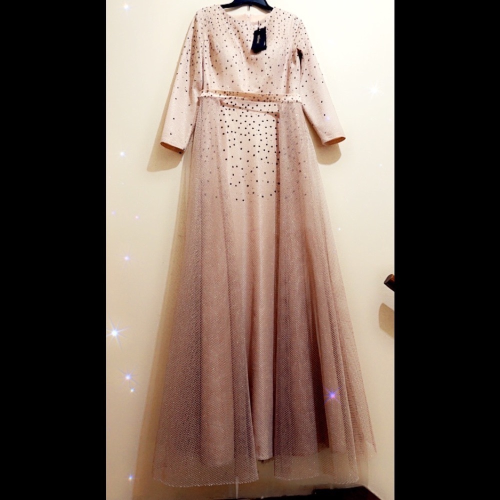 Long sleeve evening gown dress